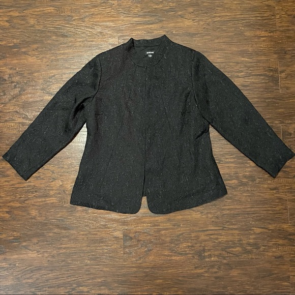 Avenue Mandarin Black Sparkle Bling 14 16 plus Holiday Cocktail Party jacket - Picture 5 of 9